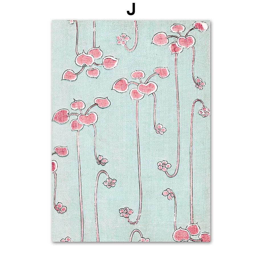 Японский стиль Журавль Ласточка Лебедь Женщина Цветочные постеры и принты Настенная живопись на холсте для гостиной Декоративные фотографии