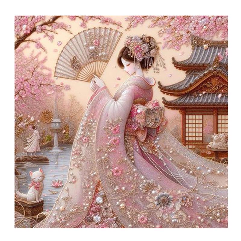 Наборы для алмазной живописи, вышивка крестом, японская женщина, 5D, сделай сам, алмазная вышивка, портрет, стразы, полная мозаика, декор для дома
