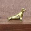 1 Pcs Antique Brass Sea Lion Ornament Handcrafted Creative Desktop Paperweight Metal Collectible Craft with Engraving Casting