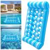Inflatable Floating Bed Pool Floating Lounger with Headrest Inflatable Water Hammock Recliner Swimming Pool Party Air Mattress