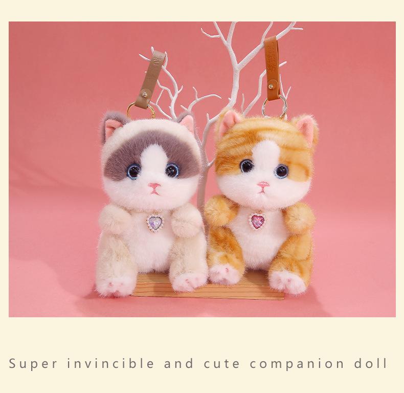 Calico Cat Plush Doll Keychain - Cute & Comforting Birthday Gift