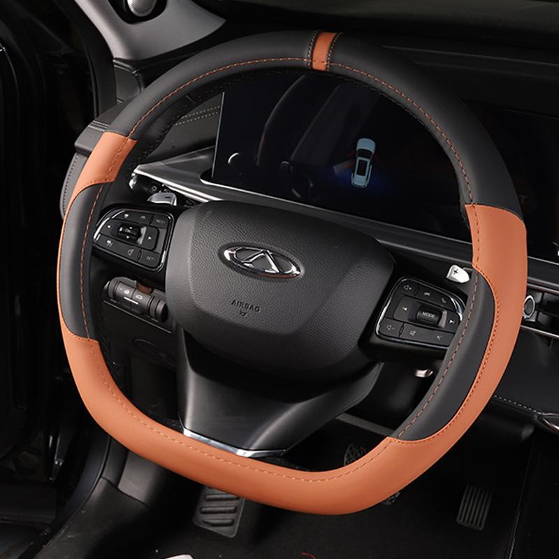 Chery Tiggo 8pro Автомобильное рулевое колесо, модификация интерьера, кожаный чехол на ручку, сшитый вручную
