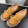 Fashion Versatile Foreign Style Retro Handmade Leather Shoes Women's 2025 Spring and Autumn New Round Head Soft Sole Middle-aged Mother Shoes Sing