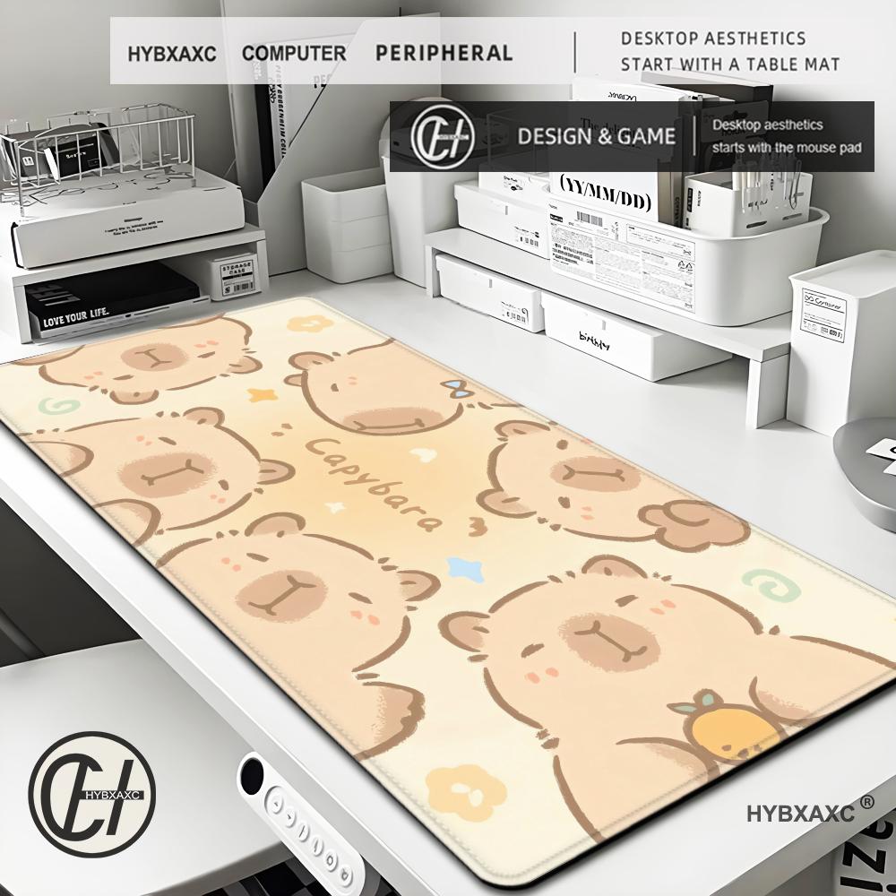 HYBXAXC Large Rubber Nonslip Mouse Pad Gaming Desk Mat Thick Locking Edge Cute Cat Cartoon Style for Office Gaming