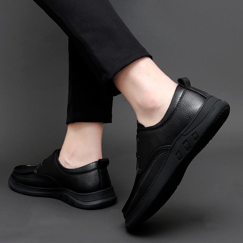 Genuine Leather Shoes Men Cow Leather Mens Casual Shoes Black Brown Plus Size Wedding Party Dress Shoes