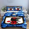 Blue camouflage with bird. Bedding sets Duvet cover sets Duvet covers Pillowcases(1 * Duvet Cover 2 * Pillowcases without duvet insert)