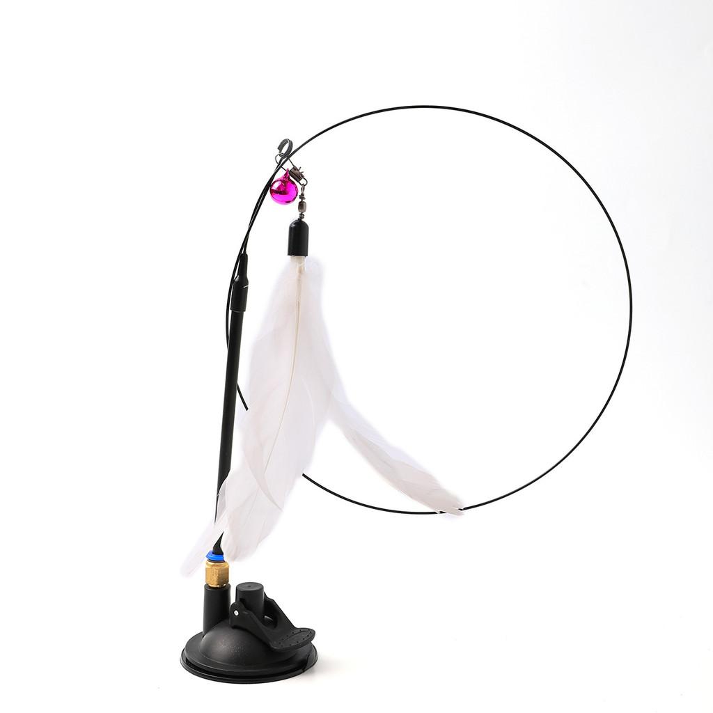 Pet Play Toy Feather Wand With Plastic And Steel Components For Cats