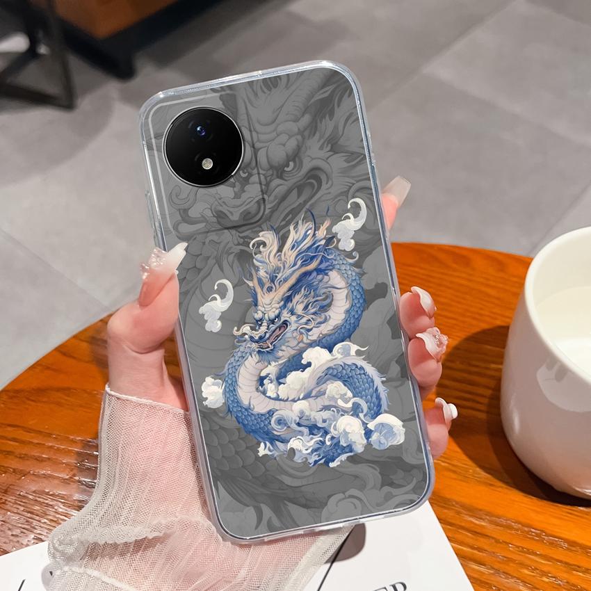 Для Vivo Y02 Y02A Y02S Y10 Y11 Y12 Y12a Y15 Y15a Y16 Y17 Y19 Прозрачные ТПУ Чехлы с Рисунком Морского Кита Ударопрочные Задние Крышки Для Vivo Силиконовый Корпус Телефона