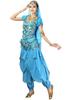 Kstyle cos Halloween Cosplay Aladdin and Jasmine Costume, Belly Dance, Adult Set, Dance, Events, After-Parties, and Ethnic Costumes (Light Blue, XL)