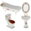 Dollhouse Minaiture 1:12 Scale Porcelain Bathroom Funiture 4pcs/set