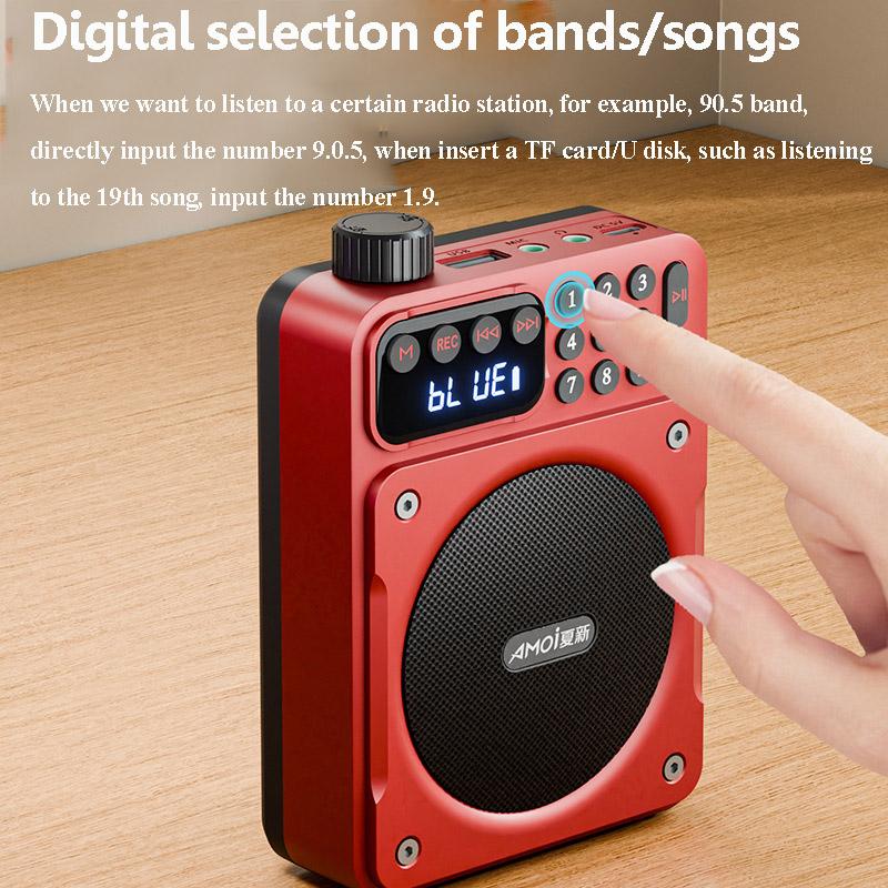 Мини Цифровое FM Радио HD Дисплей 76-108 МГц Радио Беспроводной Bluetooth 5.3 Динамик Портативный Усилитель Голоса с Слотом для TF-карты USB