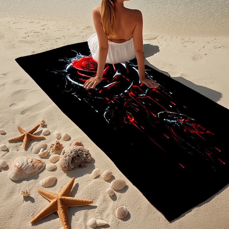 Gothic Rose Artwork Beach Towel, Super Soft Microfiber, Gift for Her/Him, Birthday, for Pool, Beach, Travel, Home Decor Fan gifts