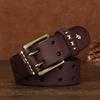 Мужской ремень из натуральной кожи в стиле ретро с персонализированной медной пряжкой, ремень из коровьей кожи первого слоя