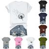 Women's Fashion Printed Round Neck Short Sleeve T-Shirt Pullover Top