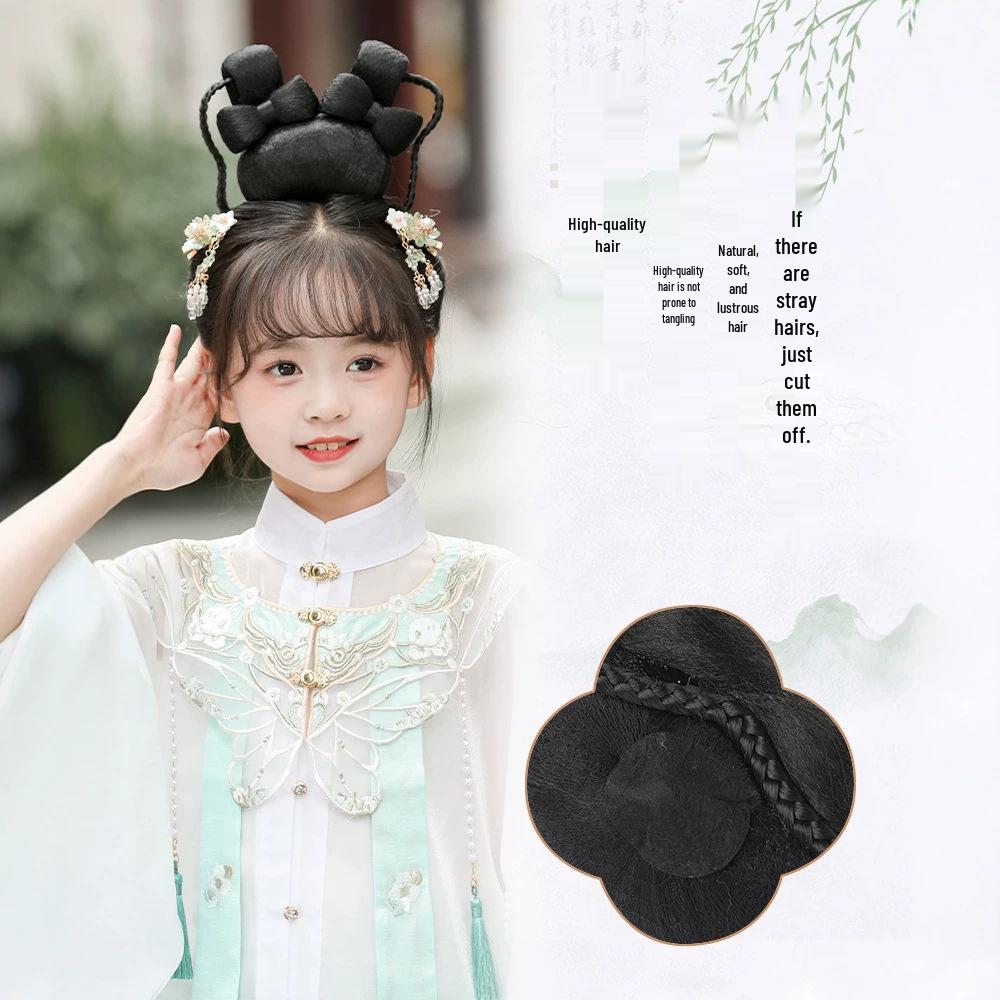 Mid-Autumn Festival Tang-Style Cute Jade Rabbit Hanfu Wig Bun