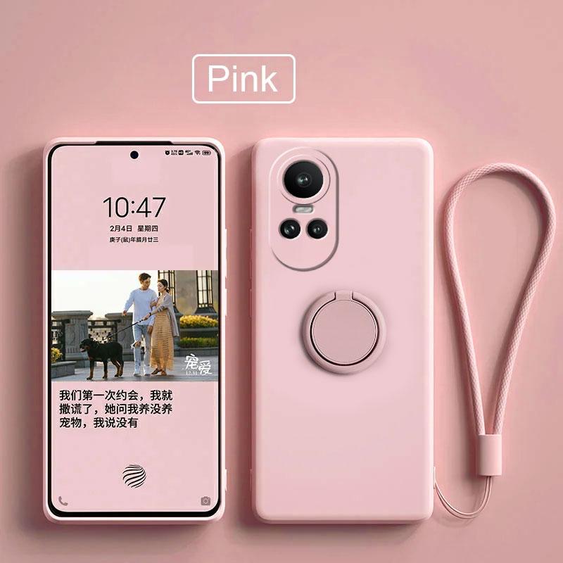 Чехол для Funda Oppo Reno 10 5g жидкий силиконовый держатель для кольца мягкий чехол для телефона Oppo Reno 10 Pro Upgrade противоударный задний чехол