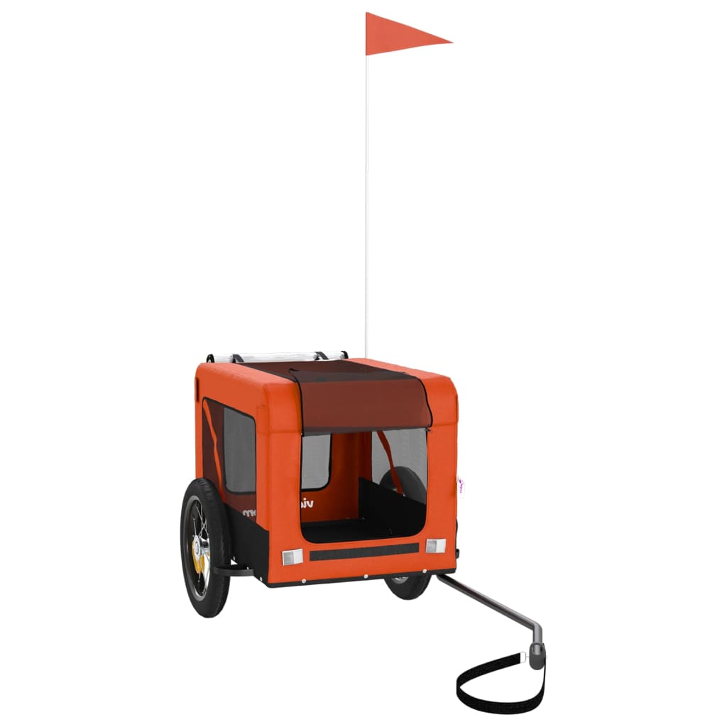 Bicycle Trailer for Dogs Orange and Black Oxford Fabric & Iron