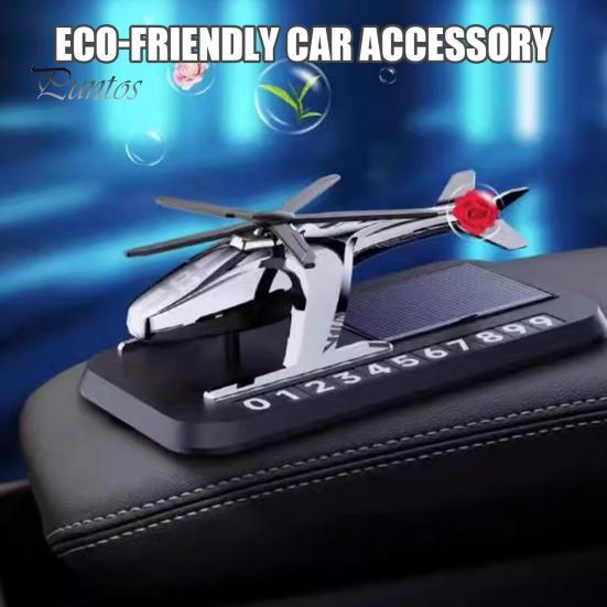 Вращающийся ароматерапевтический освежитель воздуха для автомобиля на солнечной энергии с номером телефона в форме вертолета, диффузор эфирных масел, украшение интерьера