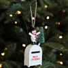 Cartoon Red Mailbox Hanging Ornament Elk Snowman Christmas Mailbox Decoration  Home Xmas Decor