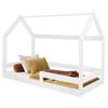 Springos® Lit Pour Enfant En Forme De Maison Avec Sommier, Toit Et Barrière Antichute 80 X 160 Cm, Bois De Pin