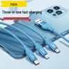 Pisen 3-in-1 6A Fast Charging Silicone Data Cable