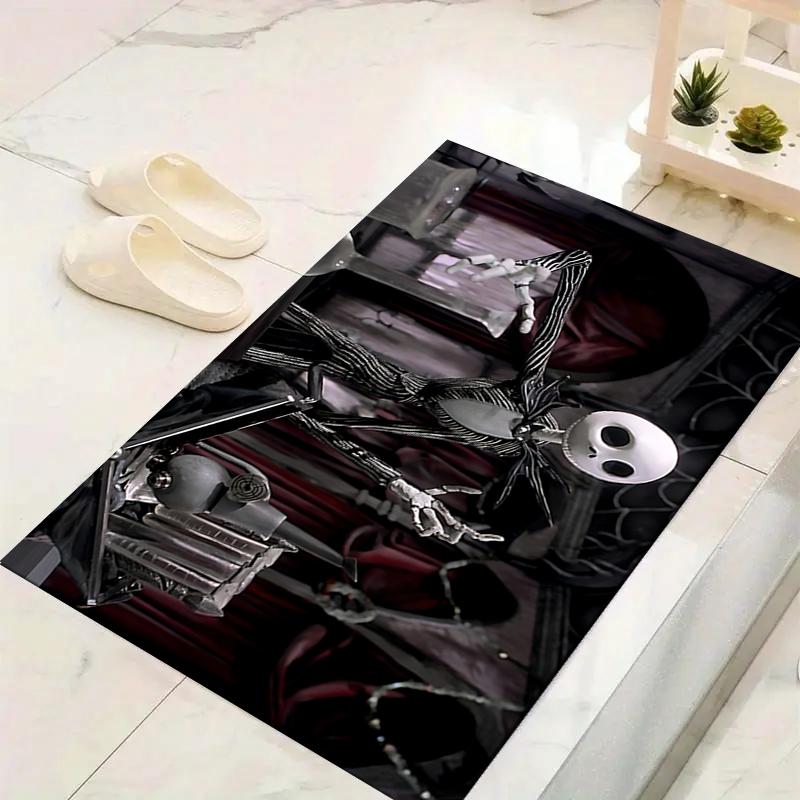 1Pc Nightmare Before Christmas Rug, Office Carpet Indoor Outdoor Doormat, Non-Slip, Comfortable, Living, Christmas Halloween, Xmas Gift S1685