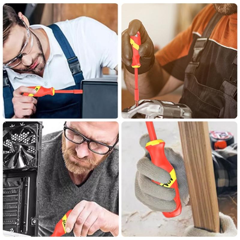 Ударопрочный изолированный набор бит для отвертки со стальным наконечником для техников, электриков, DIY-проектов, инженерного использования