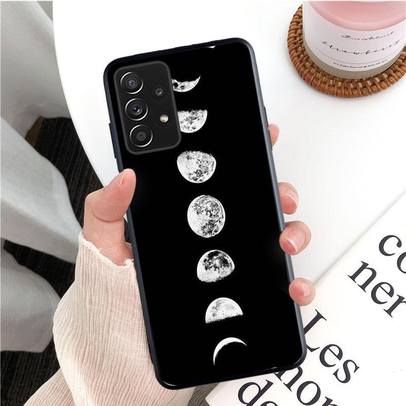 Чехол для телефона «Луна-космонавт» для Samsung Galaxy A35 A55 A54 A15 A25 A05s A05 A22 A24 A52 A33 A34 M34 M14 M54 M23