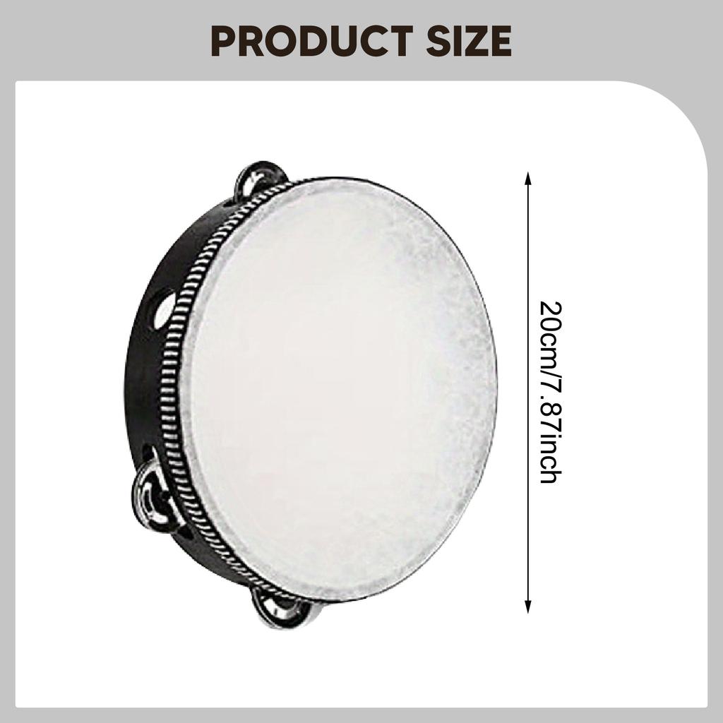 Hand Held Tambourine Drum with Metal Jingles Percussion Musical Instruments for Children Music Game Dance Educational Supplies