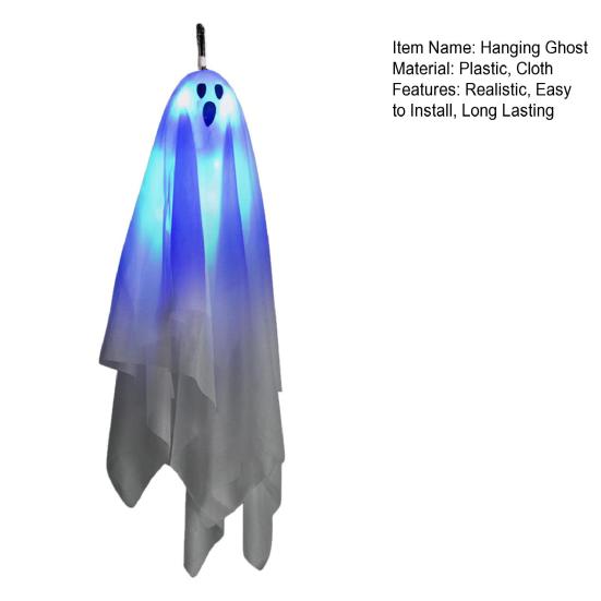 Хэллоуин Подвесное Украшение Призрак Динамичный Ужасающий Эффект Легко Устанавливается Светящийся Подвесной Призрак Внутреннее Наружное Украшение