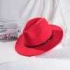 Vintage Felt Fedora Hats with Belt Buckle for Men & Women Wide Brim Outback Hat Panama Jazz Hat Cowboy Hat