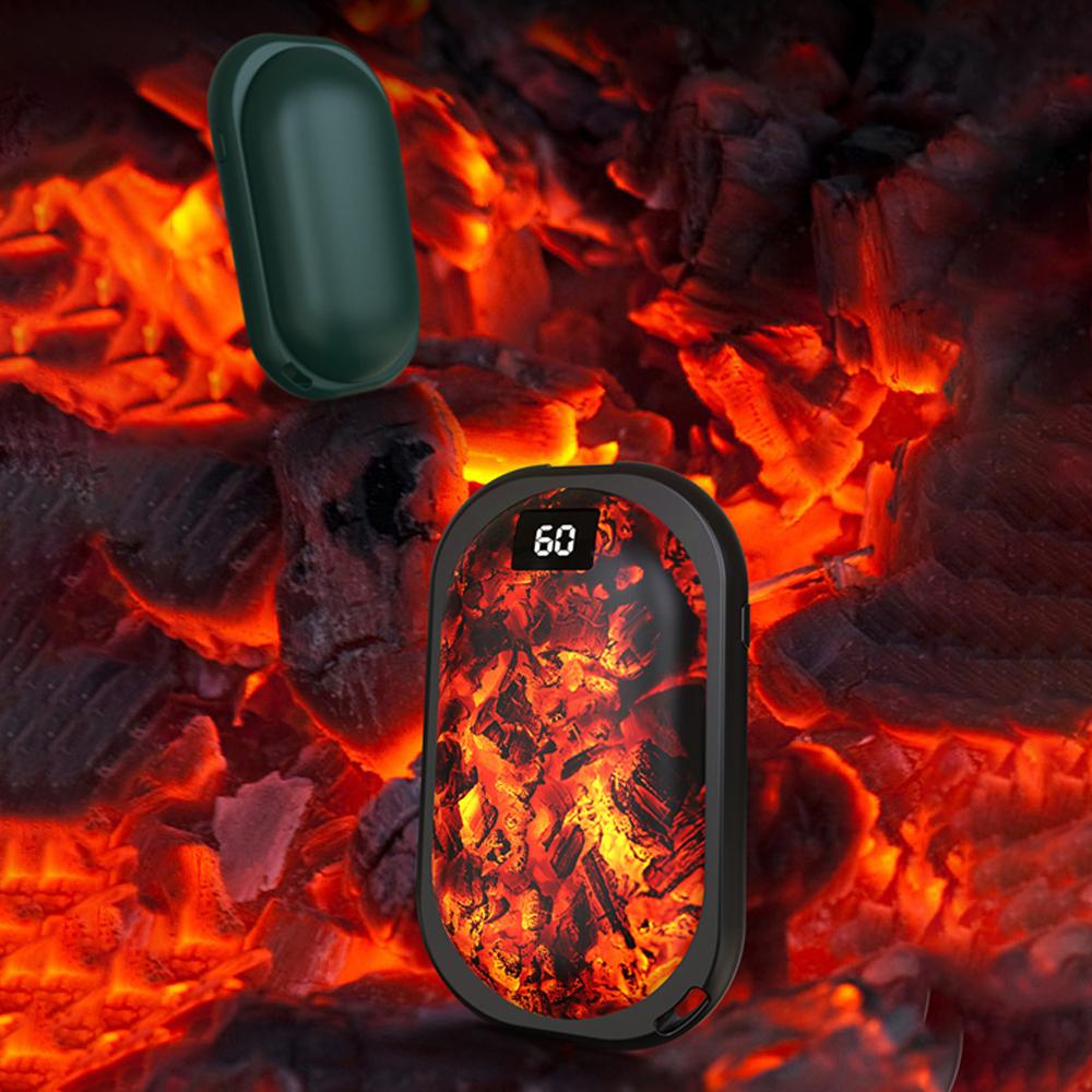 Портативные грелки для рук 2-в-1 с 3 USB-перезаряжаемыми нагревателями для рук с регулируемой температурой, блоком питания