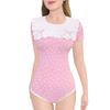 LittleForBig Adult Romper with Decorative Apron, Cotton Pajama Bodysuit, Size S