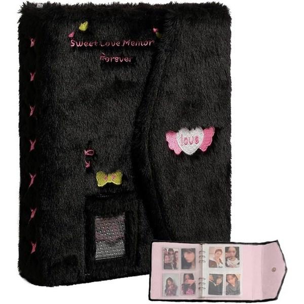 Songheung 6 Hole Poker Binder Album A5 40 Sheets 4 Compartment Double Sided Inner Paper Poker Album Diary, Black, 1 Piece