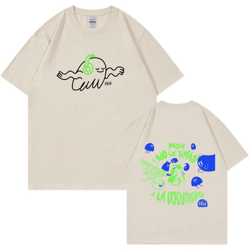 Feid Ferxxo No Le Temas A La Oscuridad TShirts Unisex Women Fashion Harajuku ONeck Short Sleeve T Shirts Fans Gift Streetwear