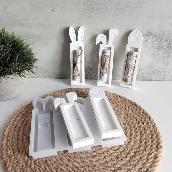 Силиконовая форма для пасхального кролика для самостоятельного изготовления свечей, литье из смолы, легко снимаемая форма для полимерной глины, гибкая форма для свечей в виде кролика