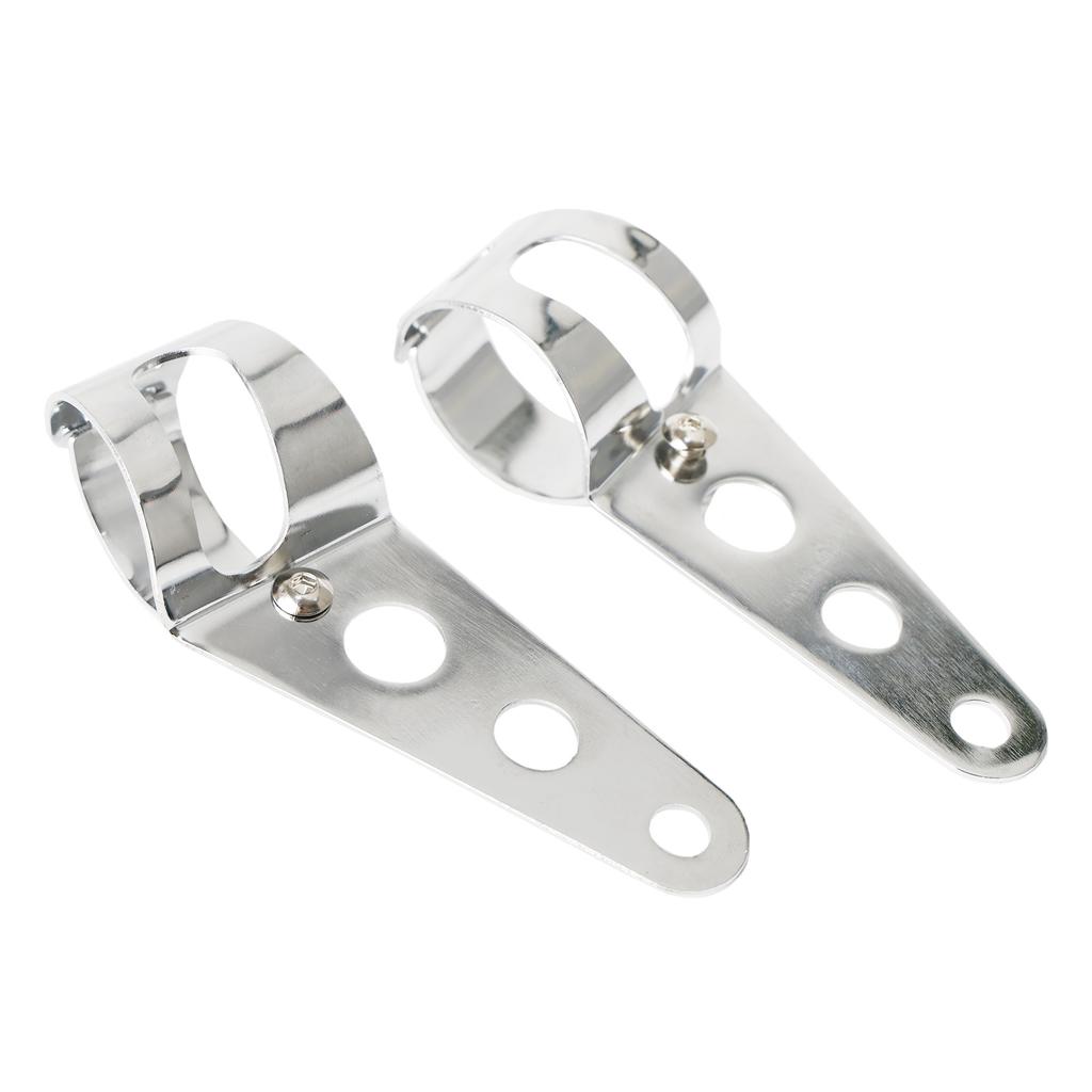 43mm-50mm Fork Chrome Headlight Mount Bracket Motorcycle Headlamp Holder Adapter
