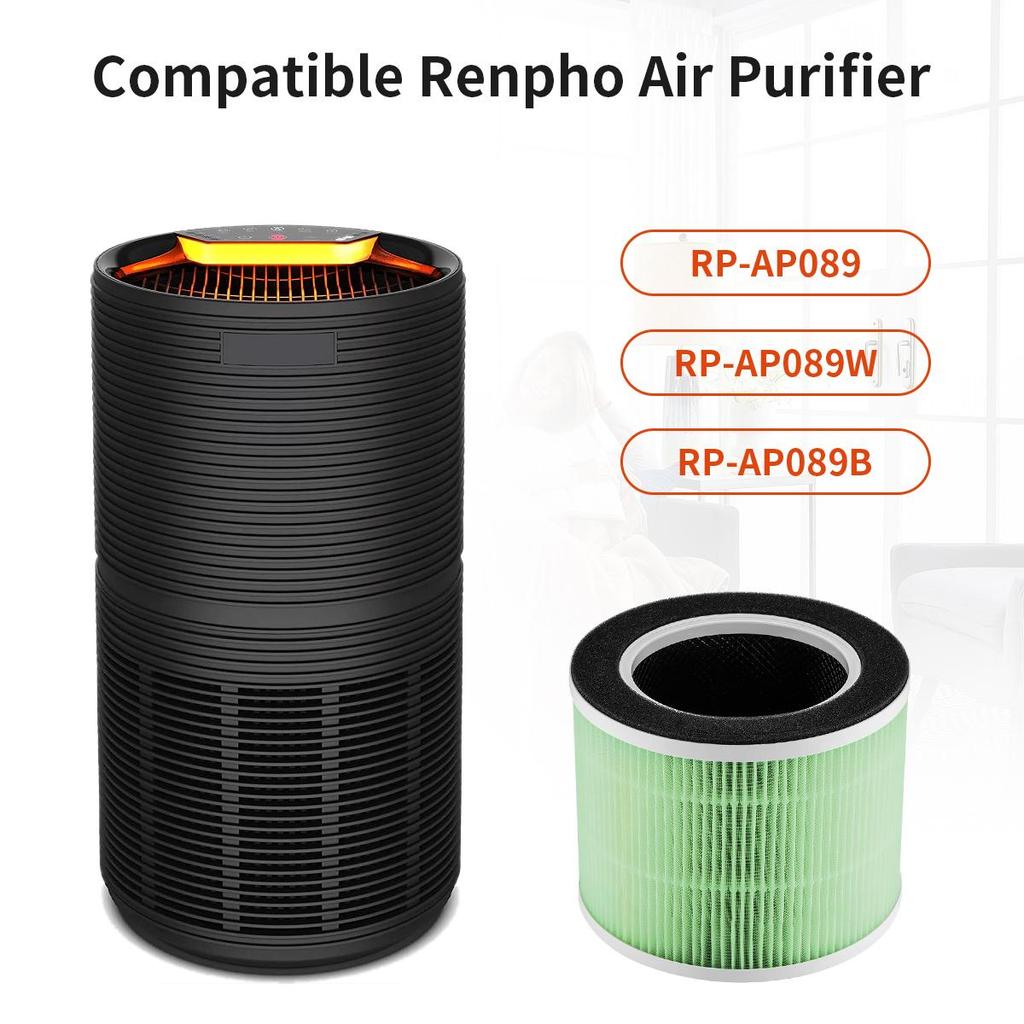 Сменный HEPA-угольный фильтр, совместимый с очистителем воздуха RENPHO RP-AP088 RP-AP088W/RP-AP088B RP-AP088-F2