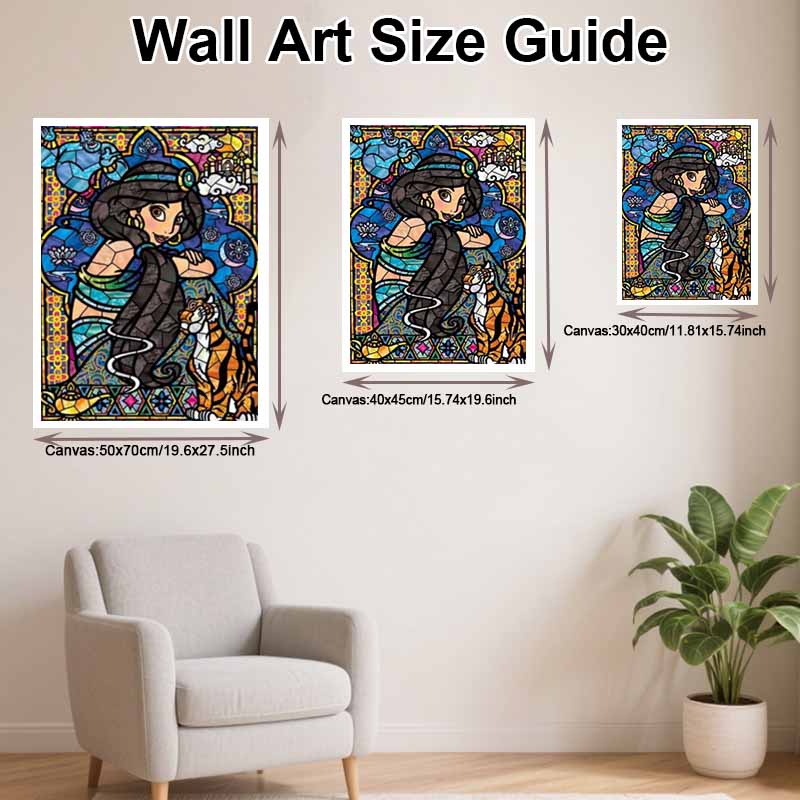Disney Diamond Painting 5D Handmade DIY Jasmine Aladdin Diamond Stickers Home Room Decorations Gifts