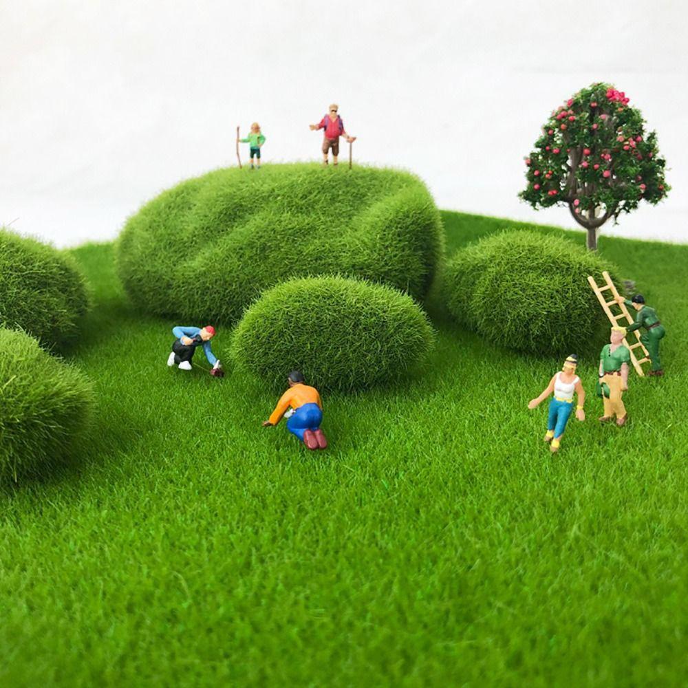 2/4/6/10PCS Flocking Foam Artificial Moss Rocks Micro Landscape Miniature Figurine Landscape Making