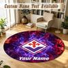 Round Rug Custom NameFiorentina FC Pattern Non Slip Carpet Home Floor Decor