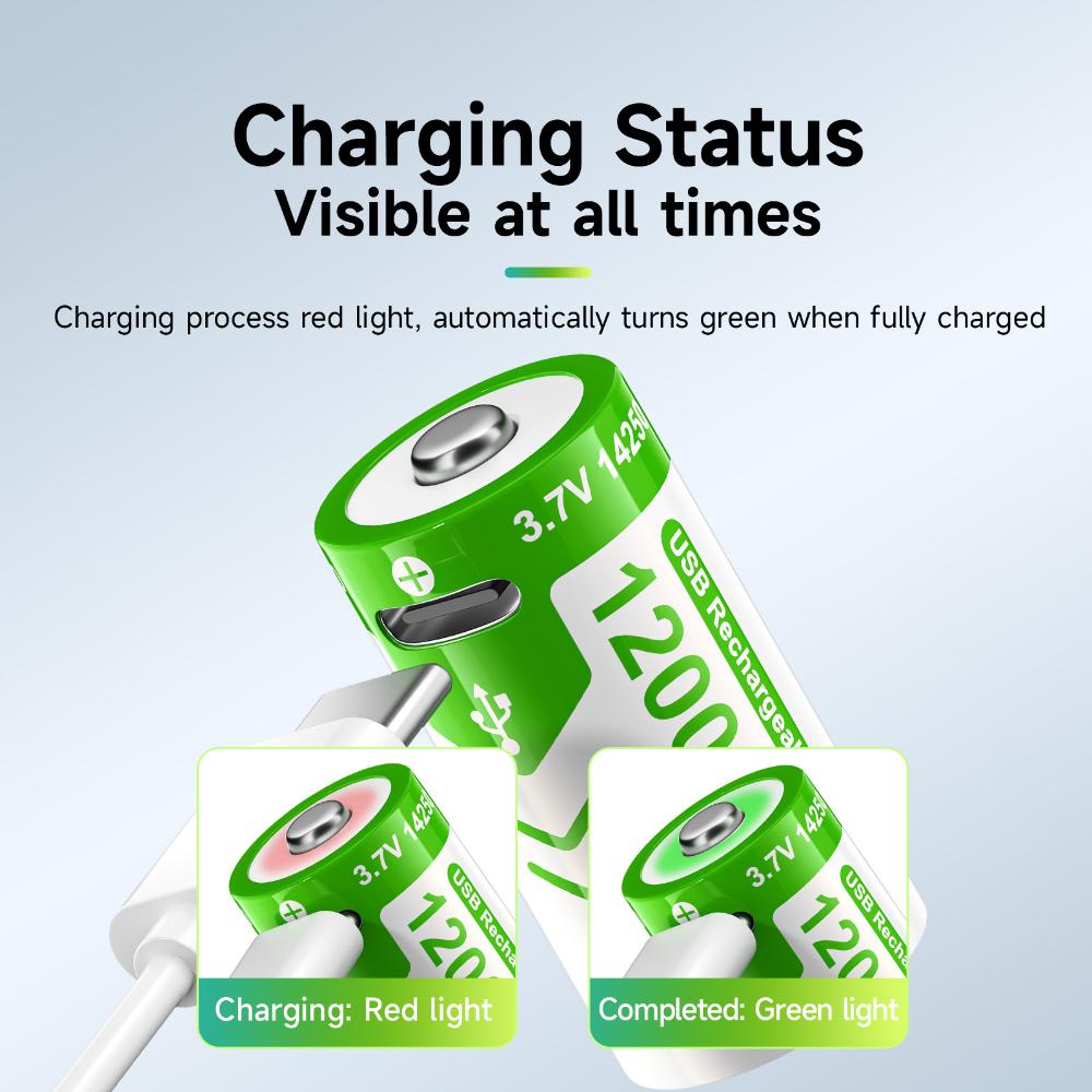 PALO 3,7 В, 14250, 300 мАч, литиевая аккумуляторная батарея, USB-аккумуляторная батарея с датчиком - красная/зеленая батарея для лазерной указки, бесплатный кабель
