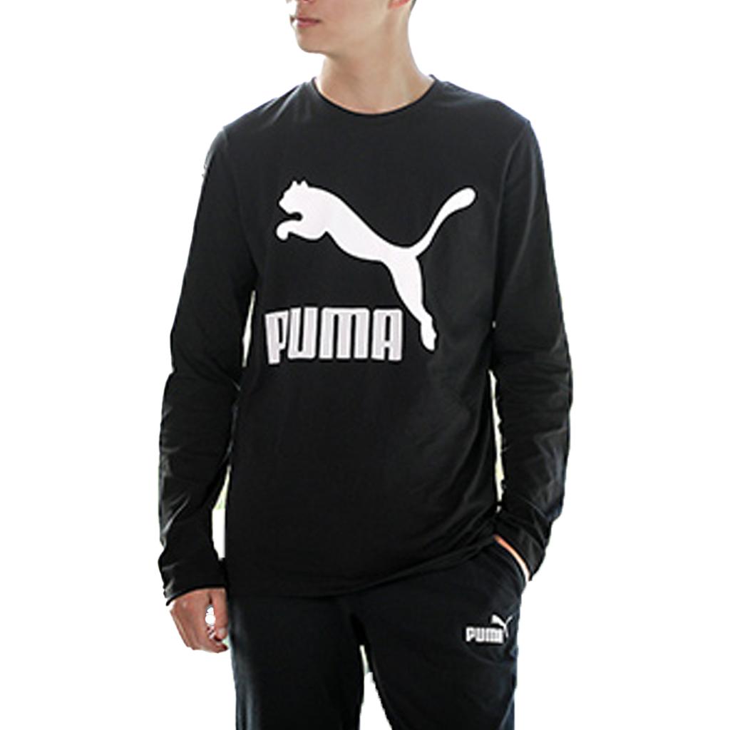 Puma Повседневная футболка для бега с длинным рукавом Мужские топы Черные 530686-01