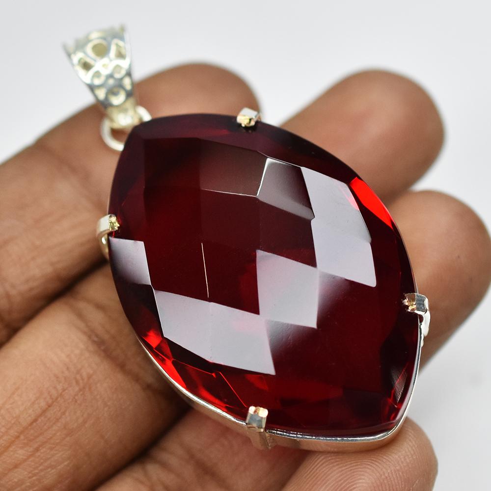 Red Topaz Pendant 132 ct Marquise Cut 925 Sterling Silver Gemstone Gemstone Jewelry Gift