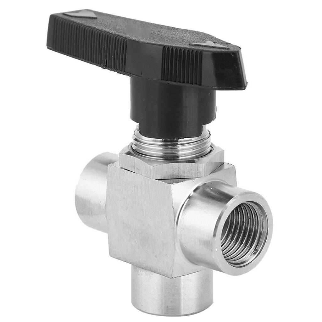 3 Way Ball Valve BSPP Female Thread Stainless Steel Valve for Water Pipe Flow ControlBSPP 1 4in