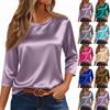 Блузка для женщин нарядная с рукавом 3/4, рубашки для делового кэжуал, топы