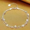 Silver Beautiful Stars Bracelets for Women Korean Fashion Designer Party Wedding Jewelry Holiday Gifts