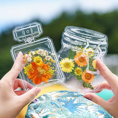 Ручная работа: Закладки из сушеных цветов и набор материалов для DIY с прозрачной ламинационной пленкой и инструментами