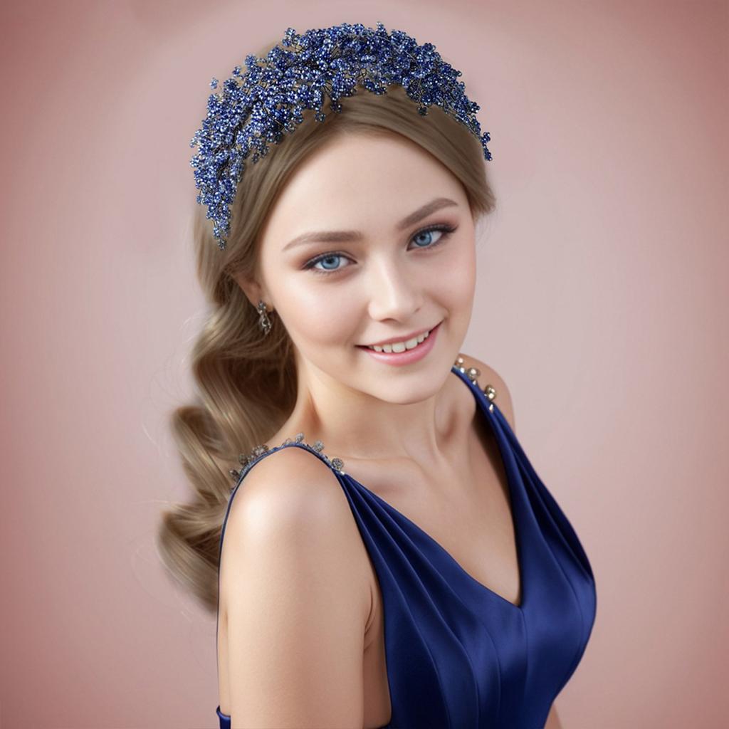 Модная Хрустальная Повязка на Голову для Женщин Девушек Элегантная Плетеная Цветочная Ободок Свадебный Ободок для Волос Свадебный Аксессуар для Волос Вечеринка