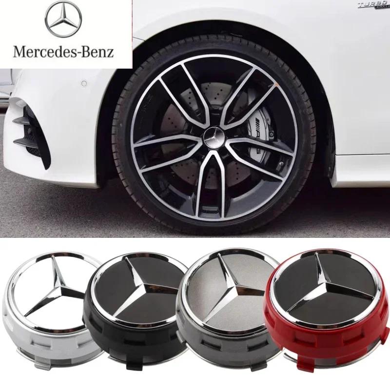 CDR4 4Pcs 75mm Car Wheel Center Cap Hub Covers Badge For Mercedes Benz AMG B/C/E/S Class C43 C63 E43 E53 E63 GLC CLA GLK Accessories